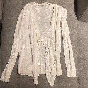 LOFT Cream Cardigan Open Front Sweater